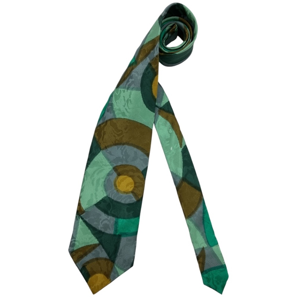 GIANNI VERSACE Green Art Silk LUXURY Tie ITALY